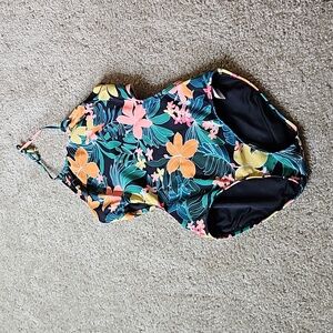 One piece tropical swimsuit